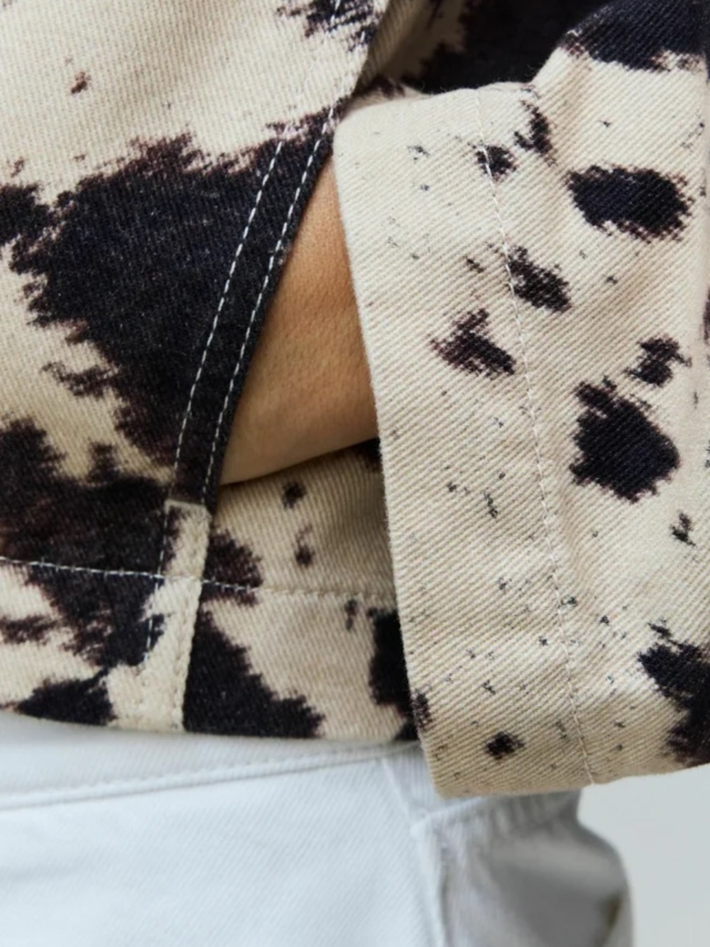 NEXT cow print denim jacket size 10 - Picture 3 of 7